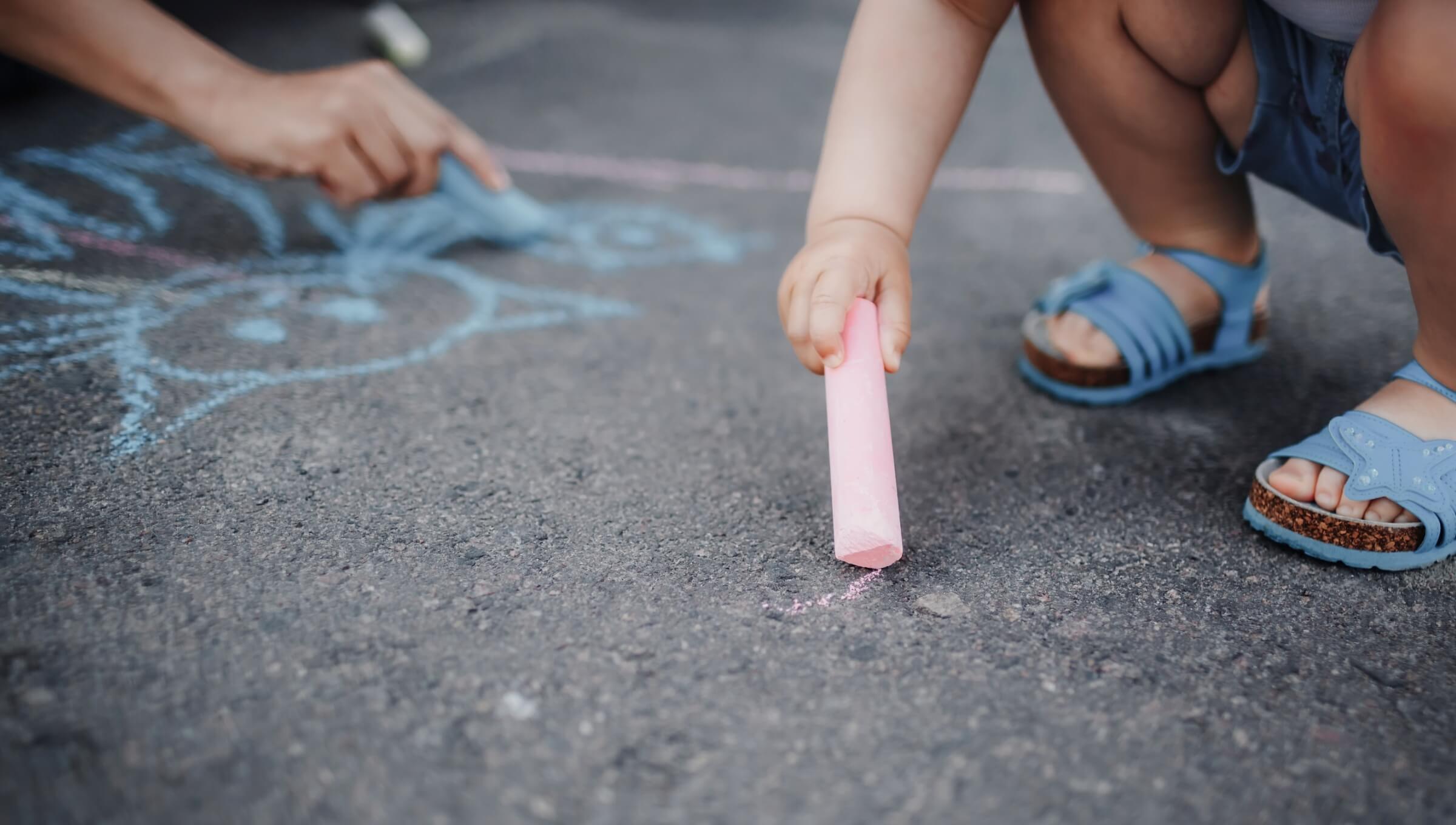 Draw with side walk chalk